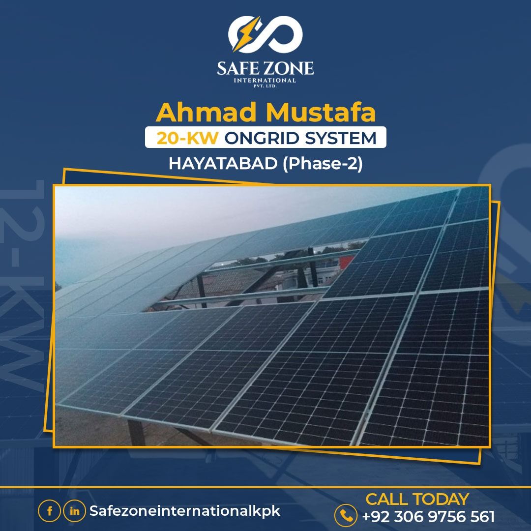 20-KW On Grid Solar Installation in Hayatabad phase 2
