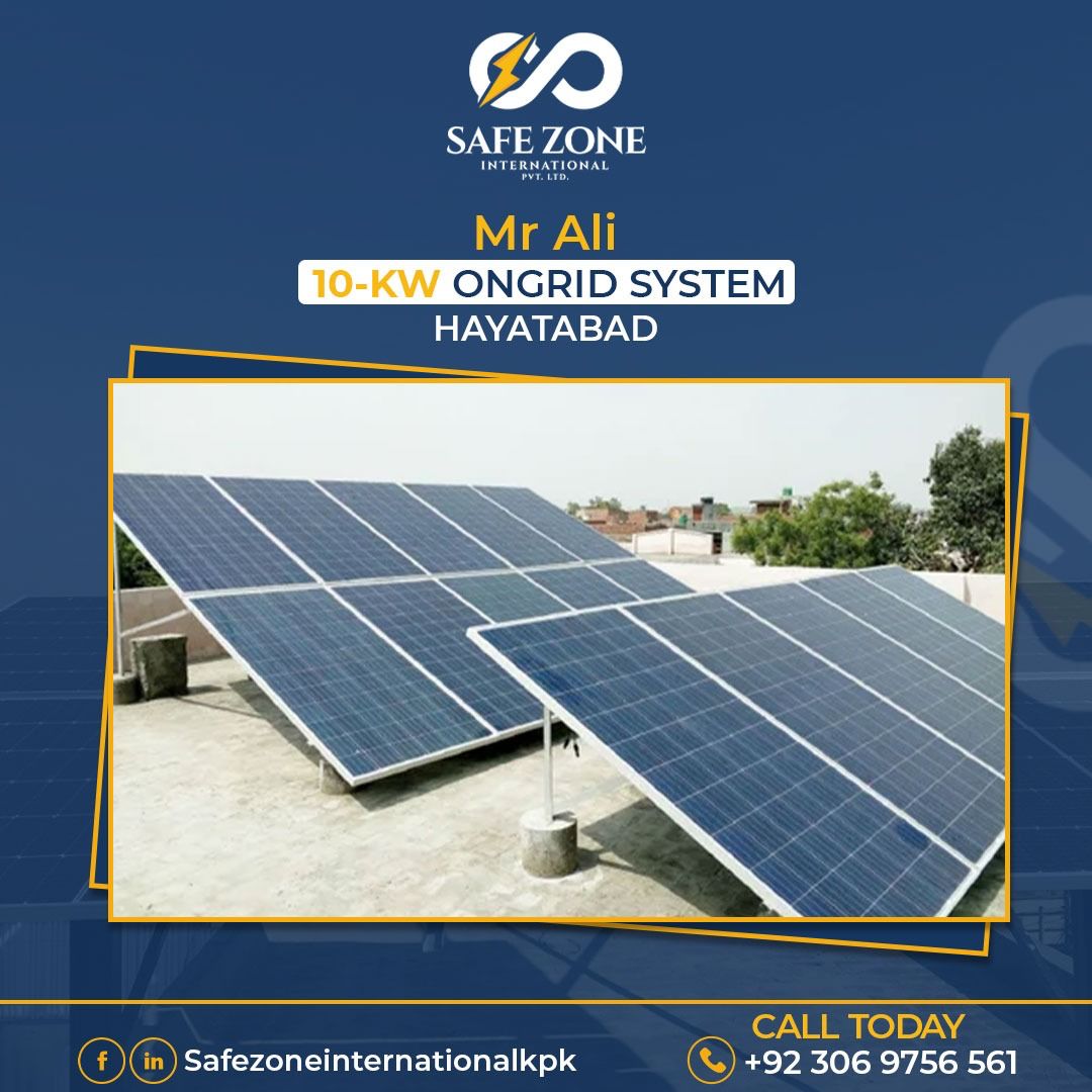 10-KW On Grid Solar Installation in Hayatabad 